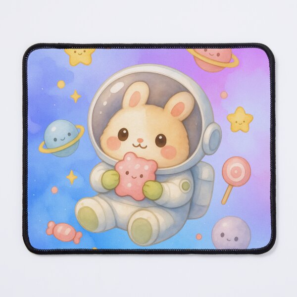 Item preview, Cute Bunny Astronaut – Kawaii Pastel Space Galaxy Art designed and sold by p-frosty-design.