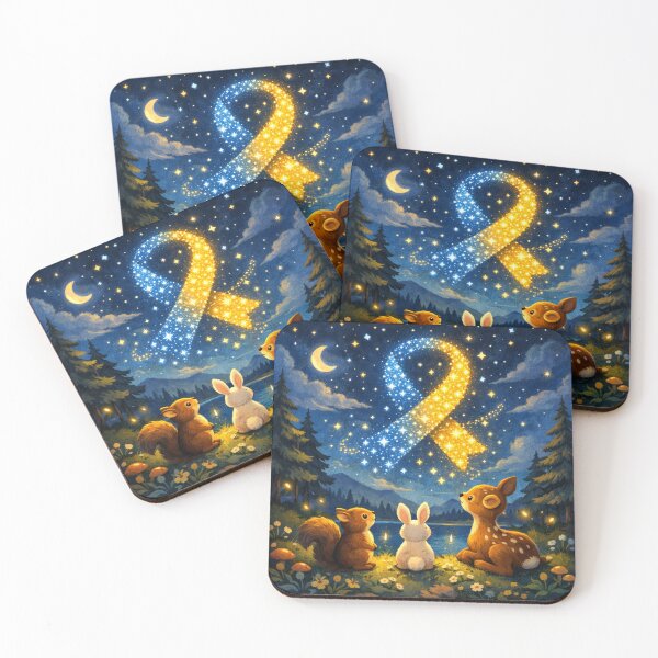 Item preview, Forest Animals Under T21 Star Ribbon designed and sold by Cartoon art with a purpose ❤️ Supporting Althea’s friends .