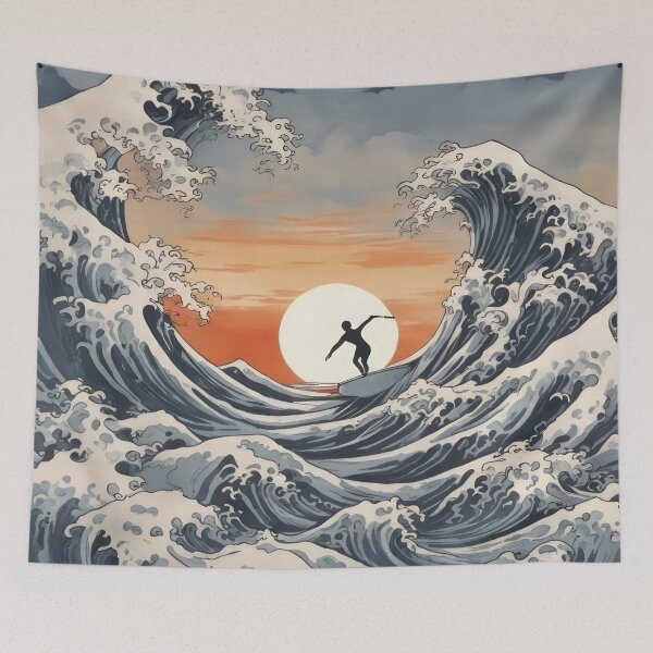 Item preview, Katsushika Hokusai  (82) - Katsushika Hokusai - The Great Wave Classic Japanese Woodblock Print  designed and sold by Romero Britto.