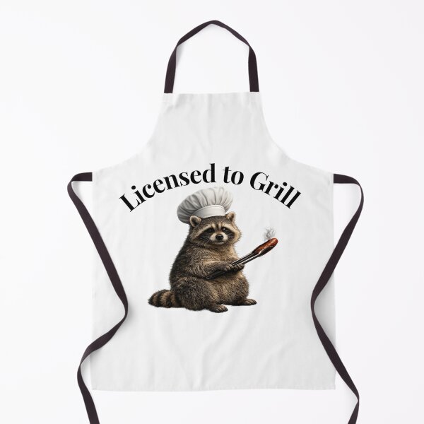 Item preview, Licensed to Grill Funny Raccoon BBQ Chef designed and sold by sadcatpuchino.