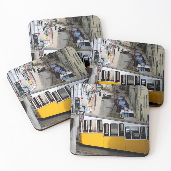 Item preview, Yellow Tram in Lisbon Street – Classic European City Scene designed and sold by onubi.