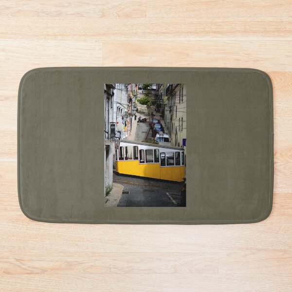 Item preview, Yellow Tram in Lisbon Street – Classic European City Scene designed and sold by onubi.