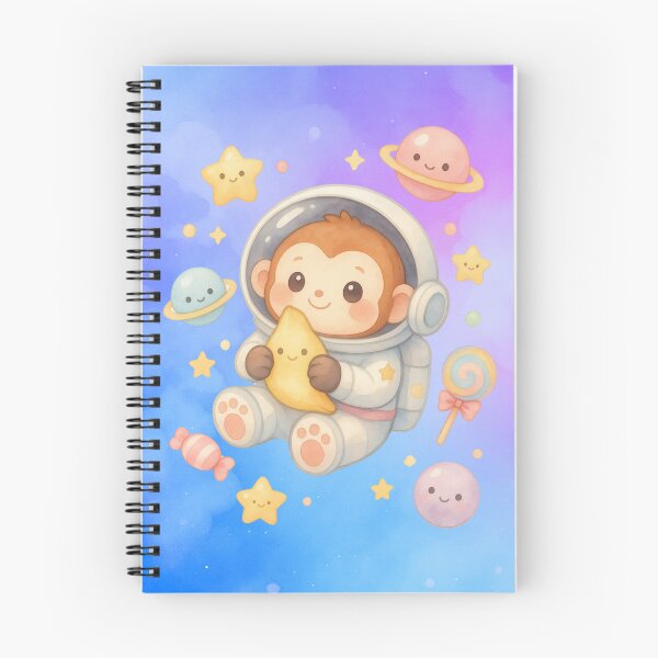 Item preview, Cute Monkey Astronaut – Kawaii Pastel Space Galaxy Art designed and sold by p-frosty-design.
