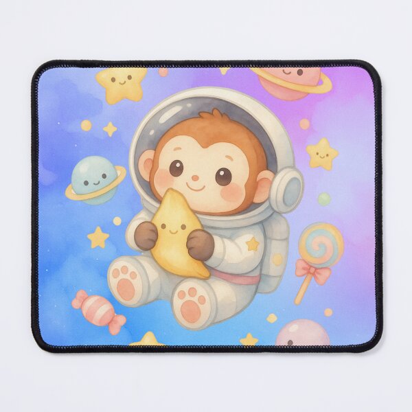 Item preview, Cute Monkey Astronaut – Kawaii Pastel Space Galaxy Art designed and sold by p-frosty-design.