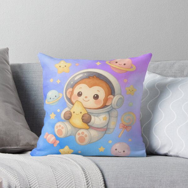 Item preview, Cute Monkey Astronaut – Kawaii Pastel Space Galaxy Art designed and sold by p-frosty-design.
