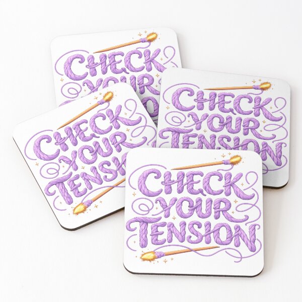 Item preview, Check Your Tension - Witchy Knitting Crochet Typography designed and sold by Retro Mood Co.