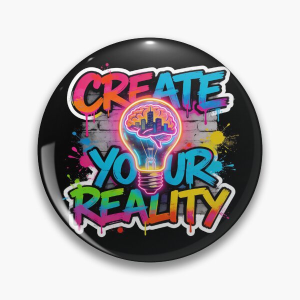 Item preview, Create Your Reality – Neon Street Art Motivational Graffiti Design designed and sold by PLUSHIWORLDtm.