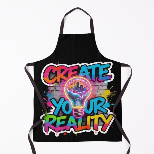 Aperçu de l'œuvre Create Your Reality – Neon Street Art Motivation Graffiti Design créée et vendue par PLUSHIWORLDtm.