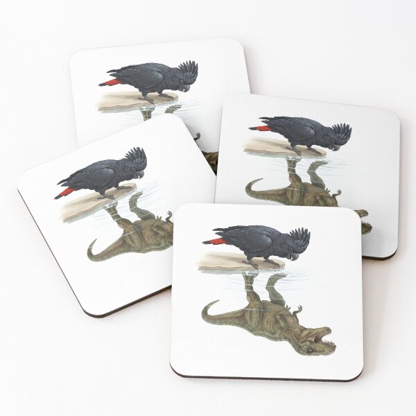 Item preview, Funny Black Cockatoo Reflection T Rex Dinosaur Parrot Mom Dad Lover designed and sold by DoodleTortle.