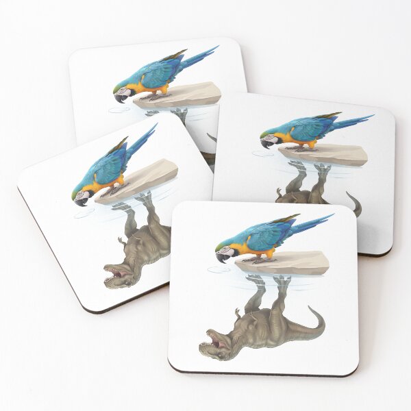 Item preview, Funny Blue and Gold Macaw Reflection T Rex Dinosaur Parrot Mom Dad Lover designed and sold by DoodleTortle.