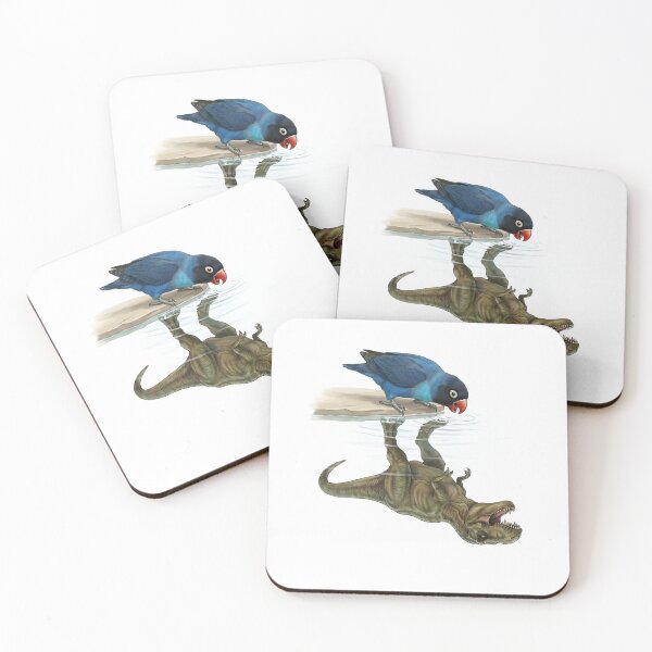 Item preview, Funny Blue Masked Lovebird Reflection T Rex Dinosaur Parrot Mom Dad Lover designed and sold by DoodleTortle.
