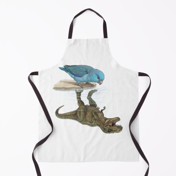 Aperçu de l'œuvre Perruche bleue amusante, reflet d'un dinosaure T-Rex, maman et papa perroquet amoureux créée et vendue par DoodleTortle.