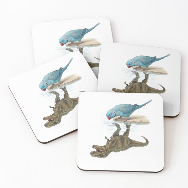 Item preview, Funny Blue Ringneck Parakeet Reflection T Rex Dinosaur Parrot Mom Dad Lover designed and sold by DoodleTortle.