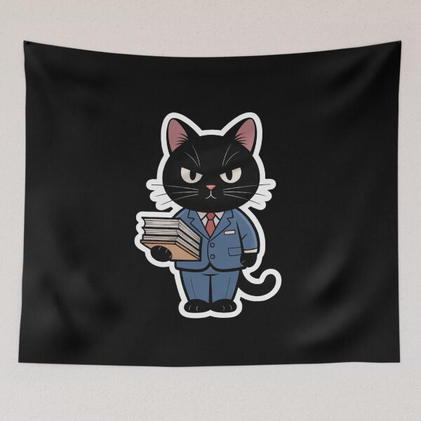 Item preview, Focus Mode Business Cat - Cute Academic Researcher Sticker designed and sold by fotoNoz.
