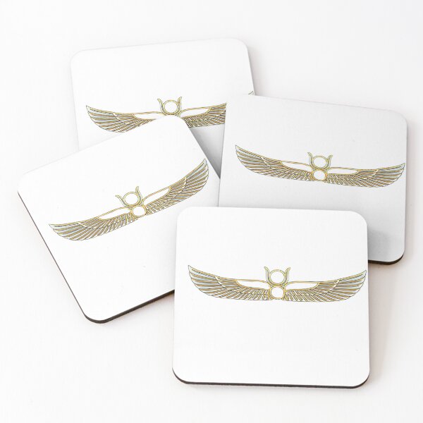 Item preview, Minimalist Isis Wings – Ancient Egyptian Gold Line Art with Neon Glow designed and sold by A-G-store.