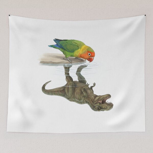 Item preview, Funny Fischer's Lovebird Reflection T Rex Dinosaur Parrot Mom Dad Lover designed and sold by DoodleTortle.