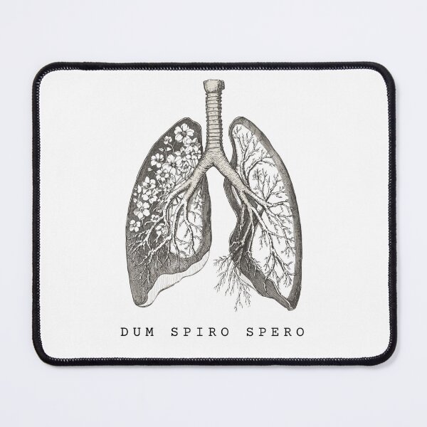 Item preview, Vintage Anatomical Lungs Floral Illustration - Dum Spiro Spero designed and sold by Mind-Echo.