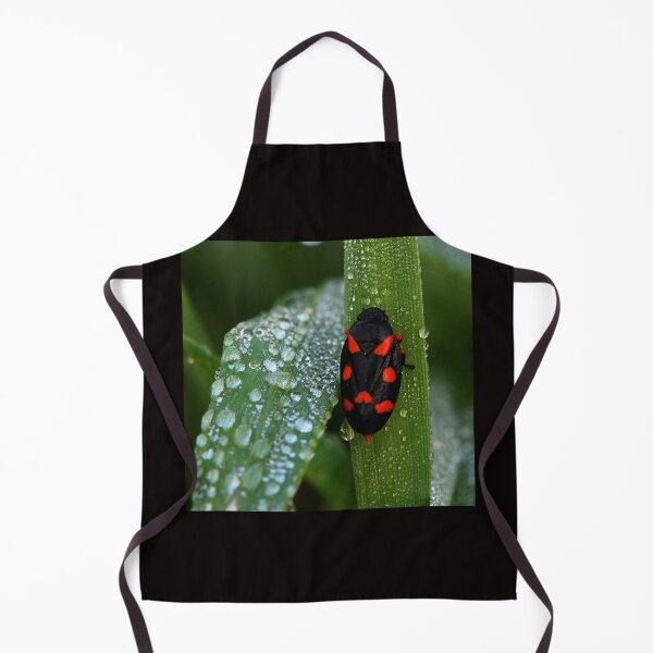 Item preview, Macro Insect Wall Art – Red and Black Bug on Dewy Leaf designed and sold by onubi.