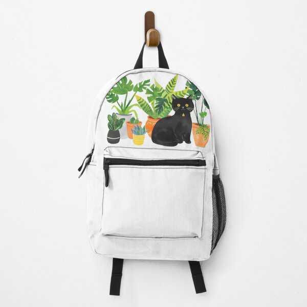 Item preview, Black Cat with house plants designed and sold by xiao xuans.
