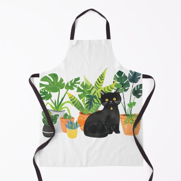 Item preview, Black Cat with house plants designed and sold by xiao xuans.