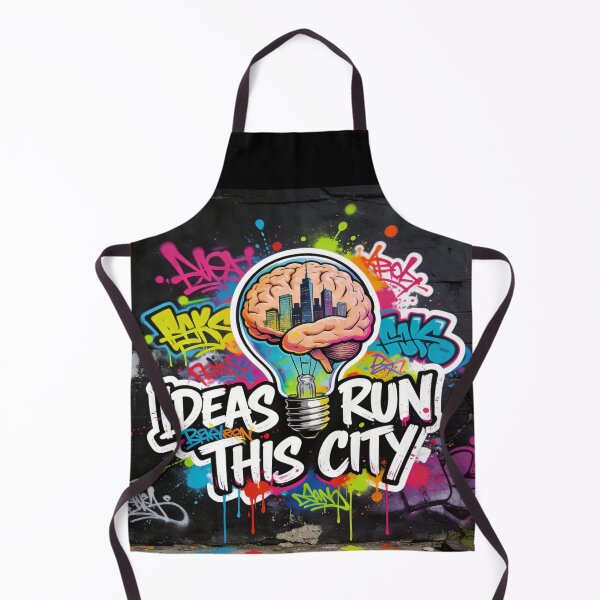 Item preview, Ideas Run This City Graffiti Street Art Neon Brain Lightbulb Urban Design designed and sold by PLUSHIWORLDtm.
