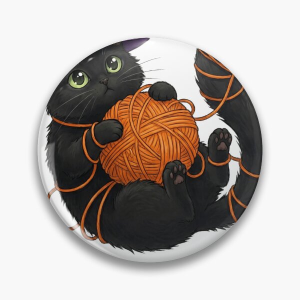 Item preview, Knitting Black Cat - Cozy Cottagecore Fiber Witch designed and sold by Retro Mood Co.