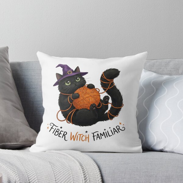Item preview, Knitting Black Cat - Cozy Cottagecore Fiber Witch designed and sold by Retro Mood Co.