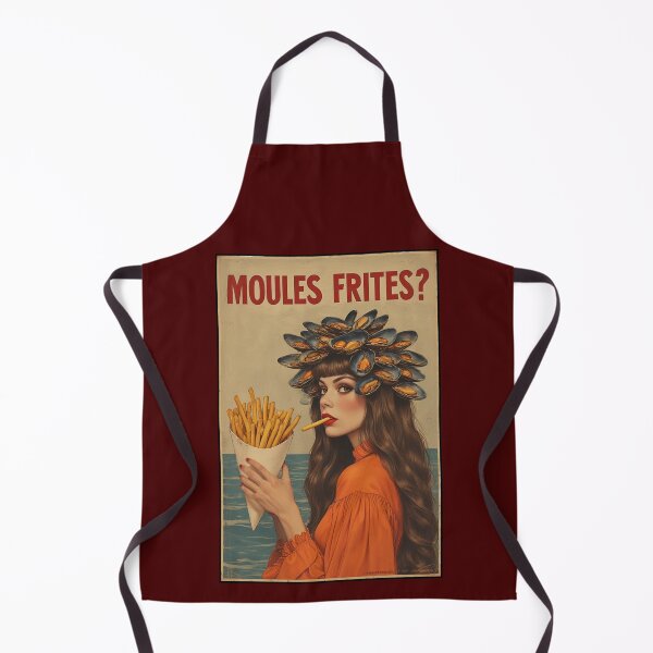Item preview, Moules-Frites Retro Belgium Food Illustration designed and sold by SHELOPS.