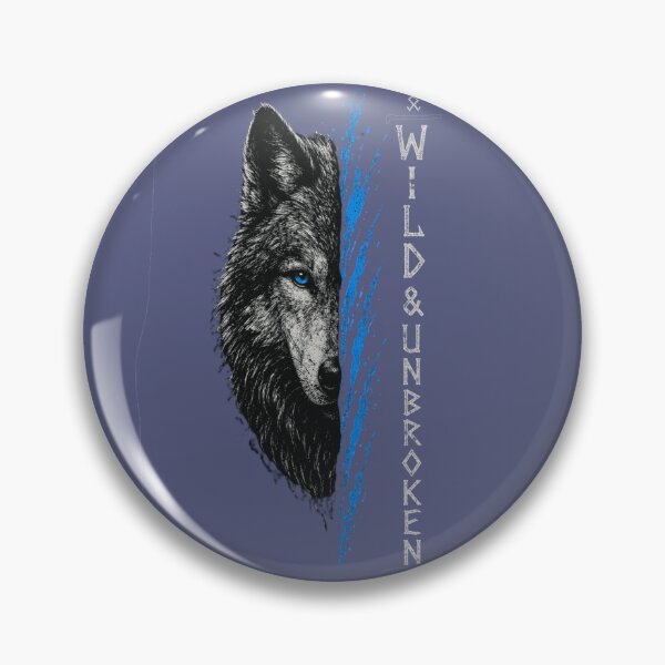 Item preview, Wolf Split Design-Wild & Unbroken - Blue Eye Wolf Art, Freedom Spirit Animal. designed and sold by LunaPrintCo.
