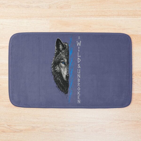 Item preview, Wolf Split Design-Wild & Unbroken - Blue Eye Wolf Art, Freedom Spirit Animal. designed and sold by LunaPrintCo.