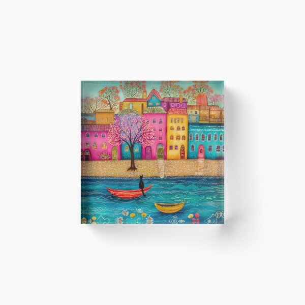 Item preview, Colorful Village by the River designed and sold by Blue Horse Photo Magic.