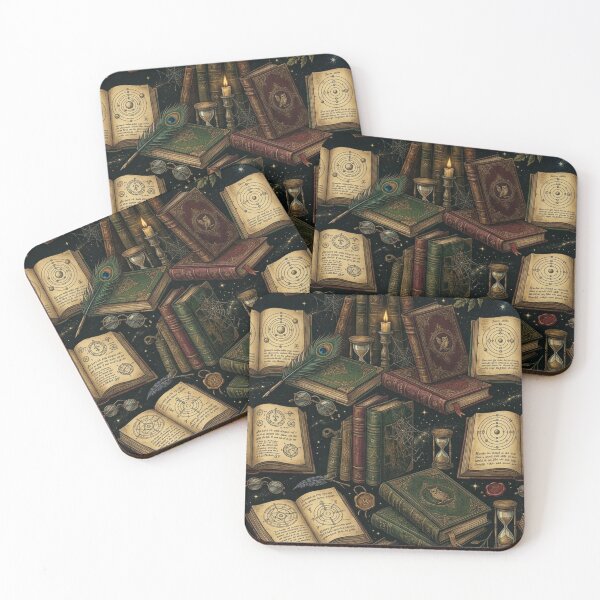 Item preview, Ancient Wizard Spell Books & Celestial Diagrams Dark Academia Pattern designed and sold by InnerwayStudio.