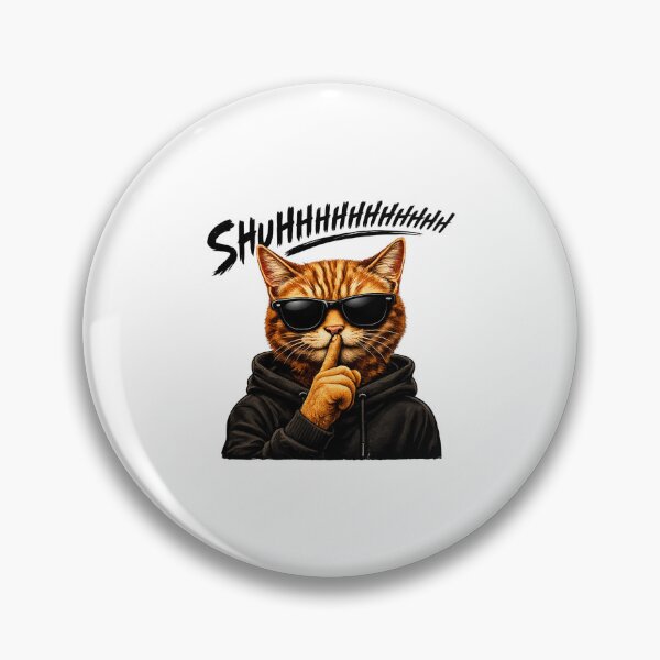 Item preview, Shuhhhh Cat Sticker – Cool Sunglasses Cat Saying Shut Up Streetwear Meme Design designed and sold by IconicDesignsXd.