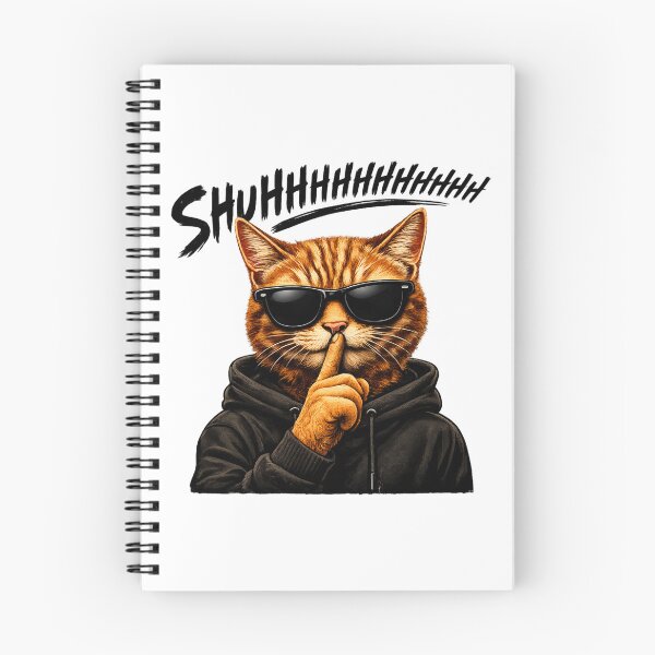Item preview, Shuhhhh Cat Sticker – Cool Sunglasses Cat Saying Shut Up Streetwear Meme Design designed and sold by IconicDesignsXd.