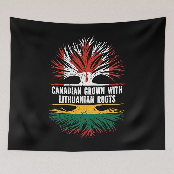 Item preview, Canadian Grown with Lithuanian Roots Canada Flag designed and sold by CosmoKitsch.