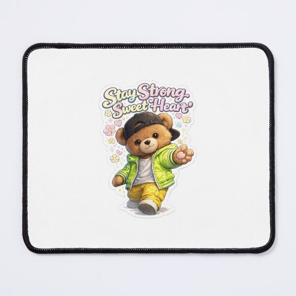 Item preview, Sassy Teddy Bear Sticker – “Stay Strong, Sweet Heart” Cute Motivational Aesthetic Design designed and sold by SparkVault.