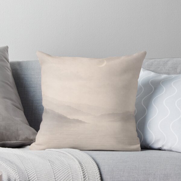 Item preview, Crescent Moon Over Misty Seto Inland Sea – Japandi Minimalist Art Print designed and sold by SILENT JAPAN.