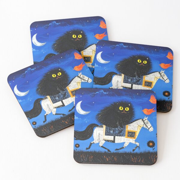 Item preview, Cute Dark Cat Moonlight Ride designed and sold by BetweenForms.