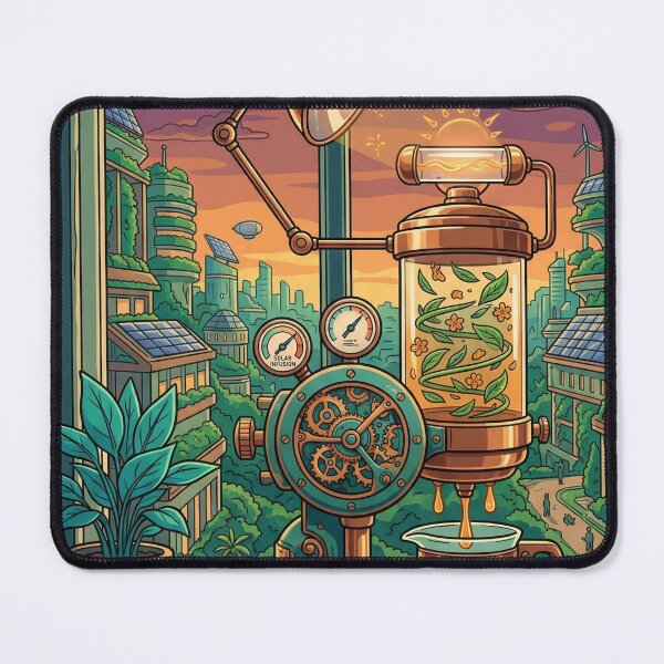 Item preview, Solarpunk Coffee Machine – Futuristic Eco Brewing Aesthetic designed and sold by LIVE_FREE.