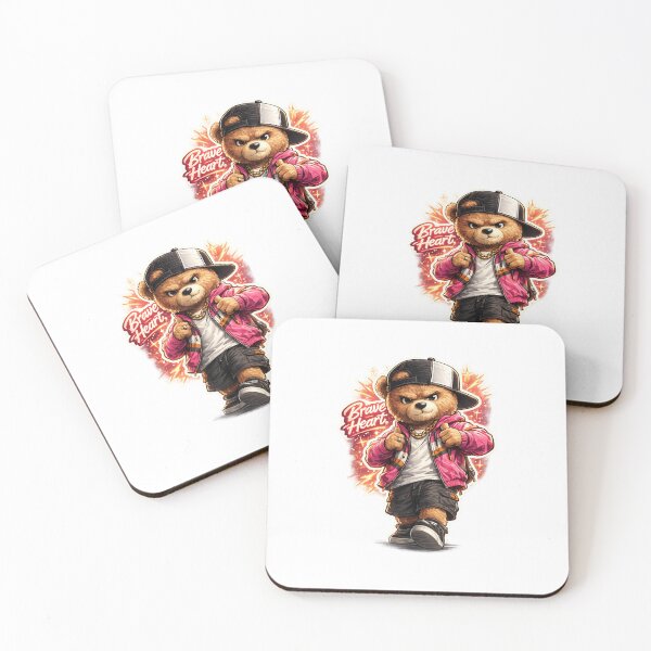 Item preview, Swaggy Teddy Bear Streetwear Sticker – Brave Heart Wild Soul Aesthetic designed and sold by SparkVault.