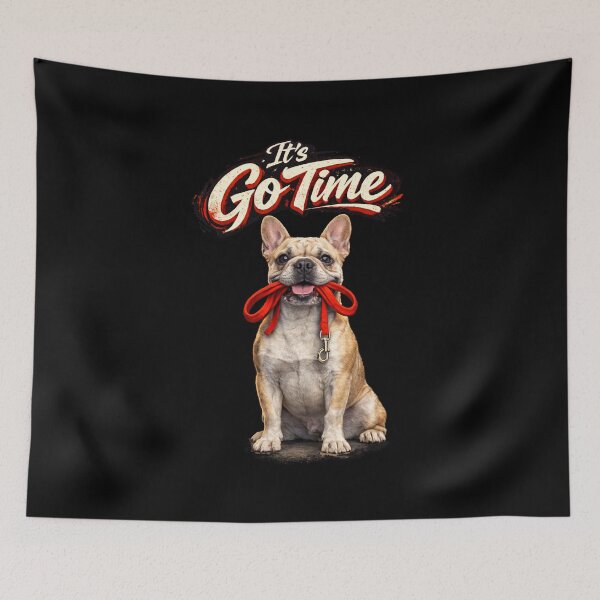 Item preview, French Bulldog "It’s Go Time" Design – Funny Frenchie Dog Lover Gift, Cute Bulldog Graphic designed and sold by 486DesignCo.