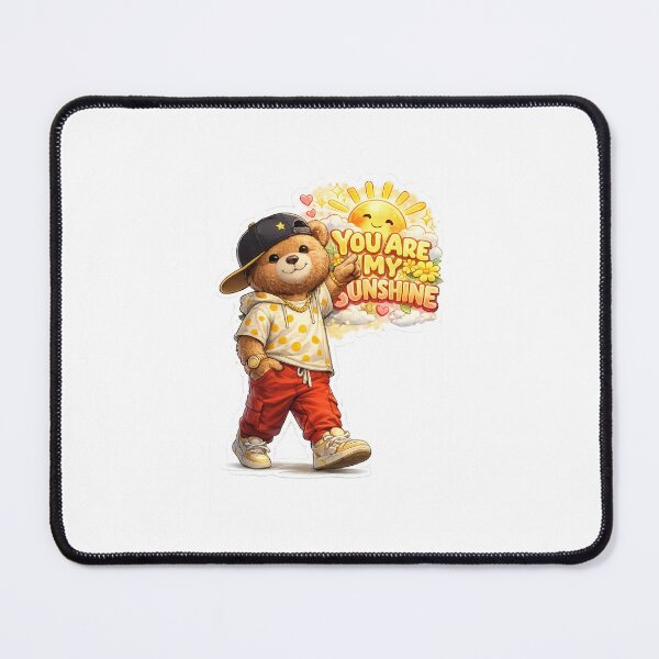 Item preview, Kawaii drip teddy bear with visor cap, sequin vest and orange pants, paw on heart vow, golden "Forever in My Heart" text radiating behind. designed and sold by SparkVault.