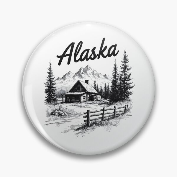 Item preview, Alaska cabin forest mountain designed and sold by pixeldizajn.