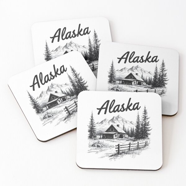 Item preview, Alaska cabin forest mountain designed and sold by pixeldizajn.