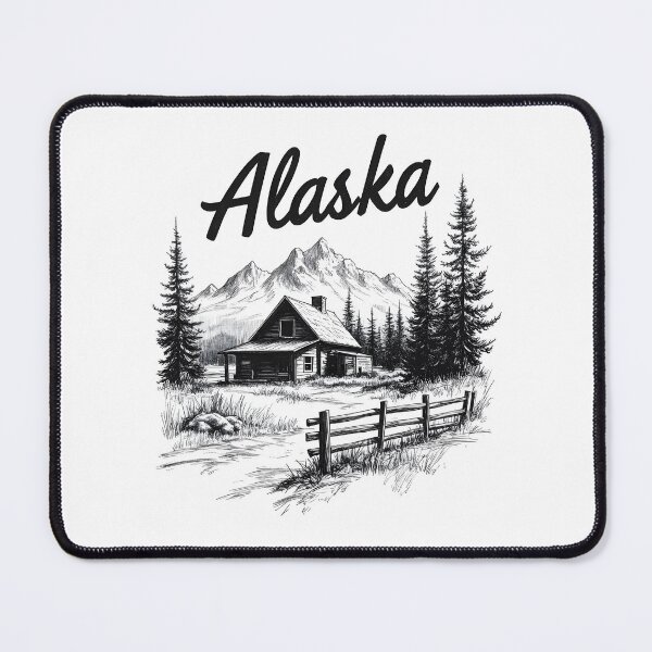 Item preview, Alaska cabin forest mountain designed and sold by pixeldizajn.
