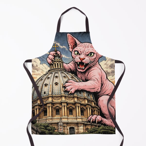 Item preview, Kaiju Cat Destroying St Peter’s Basilica Dome in Vatican City – Funny Cat Sticker & T-Shirt designed and sold by The Cat-astrophic Corporation.