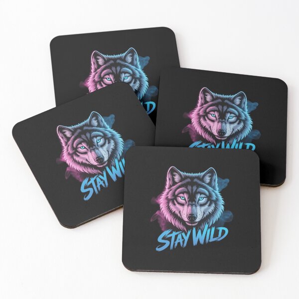 Item preview, Stay Wild – Fierce Wolf Neon Design designed and sold by ZyphraPrint.