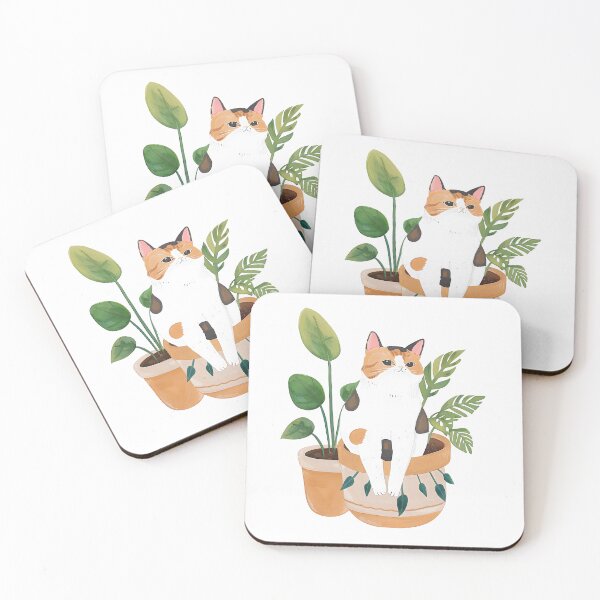 Item preview, Calico Cat With House Plants designed and sold by xiao xuans.