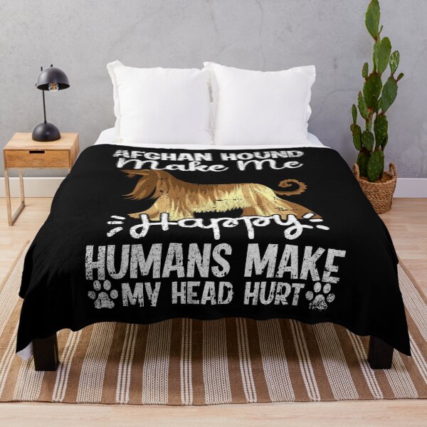 Item preview, Afghan Hound Make Me Happy Humans Make My Head Hurt Funny Humorous Dog Lovers designed and sold by CosmoKitsch.