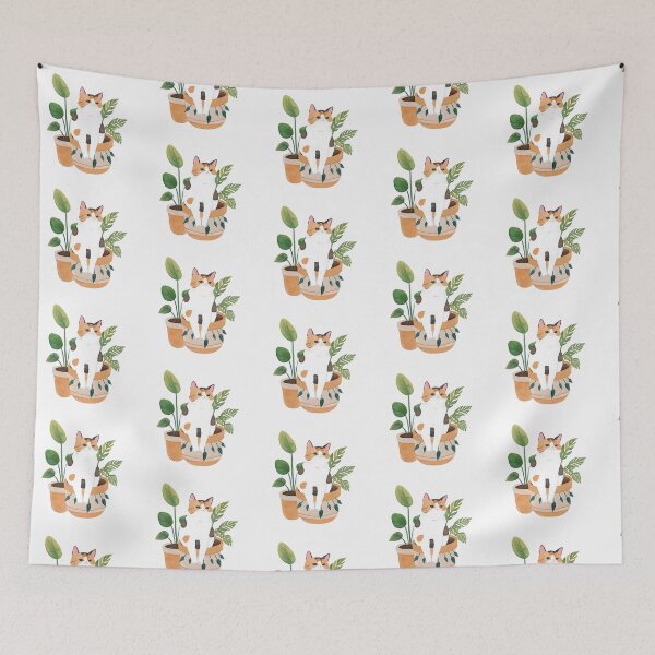 Item preview, Calico Cat With House Plants designed and sold by xiao xuans.